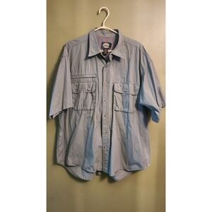 Cabela's Men's Green‎ Short Sleeve Button Up Fishing Shirt Size XL Cotton